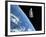 The Hubble Space Telescope with a Blue Earth in the Background-Stocktrek Images-Framed Photographic Print