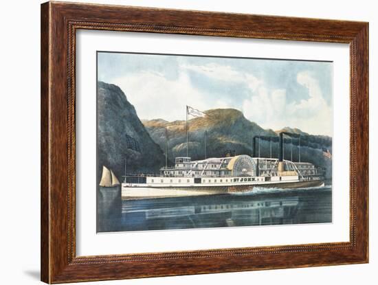 The Hudson River Steamboat "St. John"-Currier & Ives-Framed Giclee Print