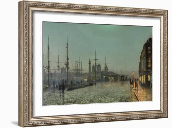 The Hull-Docks by Night-John Atkinson Grimshaw-Framed Giclee Print