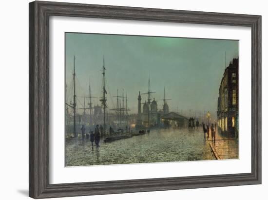 The Hull-Docks by Night-John Atkinson Grimshaw-Framed Giclee Print