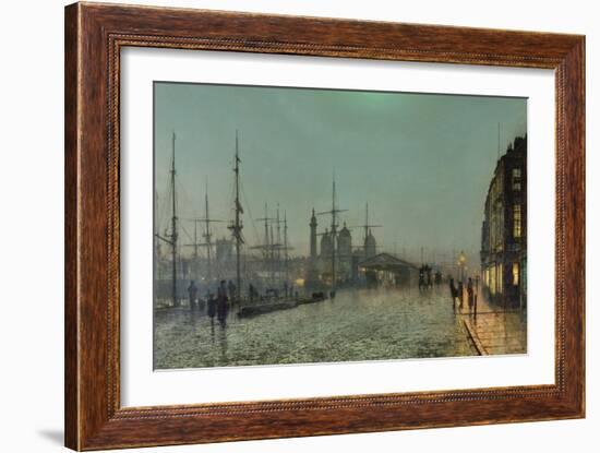 The Hull-Docks by Night-John Atkinson Grimshaw-Framed Giclee Print