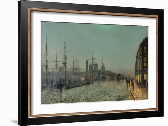 The Hull-Docks by Night-John Atkinson Grimshaw-Framed Giclee Print