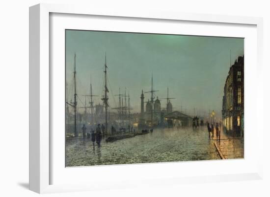 The Hull-Docks by Night-John Atkinson Grimshaw-Framed Giclee Print