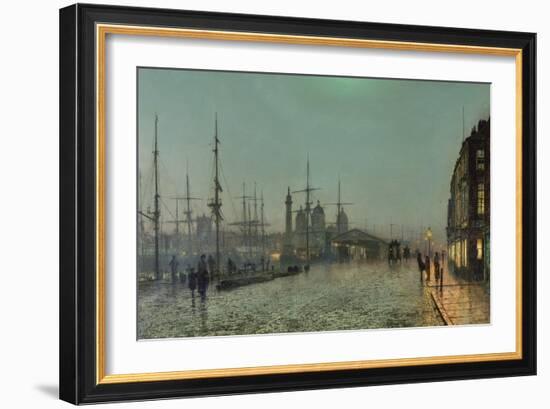 The Hull-Docks by Night-John Atkinson Grimshaw-Framed Giclee Print