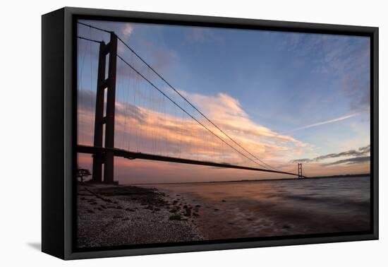 The Humber Bridge at Dusk, East Riding of Yorkshire, Yorkshire, England, United Kingdom, Europe-Mark Sunderland-Framed Premier Image Canvas