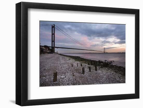 The Humber Bridge at Dusk, East Riding of Yorkshire, Yorkshire, England, United Kingdom, Europe-Mark Sunderland-Framed Photographic Print