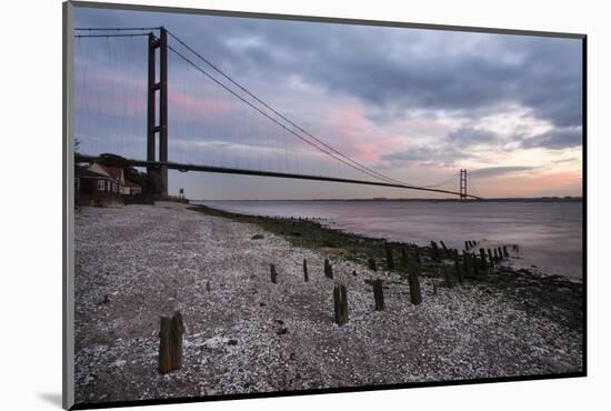 The Humber Bridge at Dusk, East Riding of Yorkshire, Yorkshire, England, United Kingdom, Europe-Mark Sunderland-Mounted Photographic Print