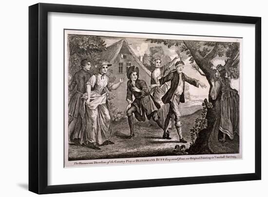 The Humorous Diversion of the Country Play at Blindmans Buff, Vauxhall Gardens, London, C1745-Francis Hayman-Framed Giclee Print