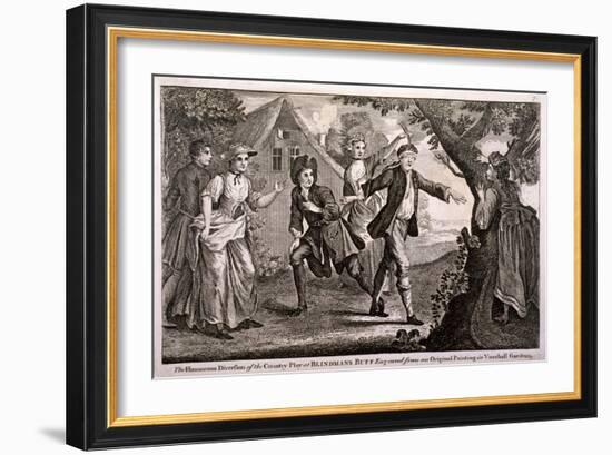 The Humorous Diversion of the Country Play at Blindmans Buff, Vauxhall Gardens, London, C1745-Francis Hayman-Framed Giclee Print