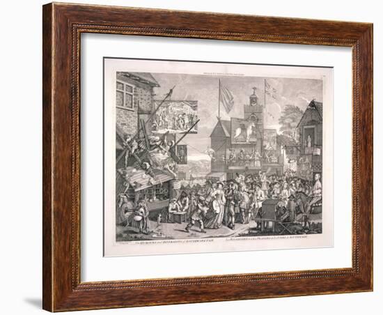 The Humours and Diversions of Southwark Fair, London, 1733-William Hogarth-Framed Giclee Print