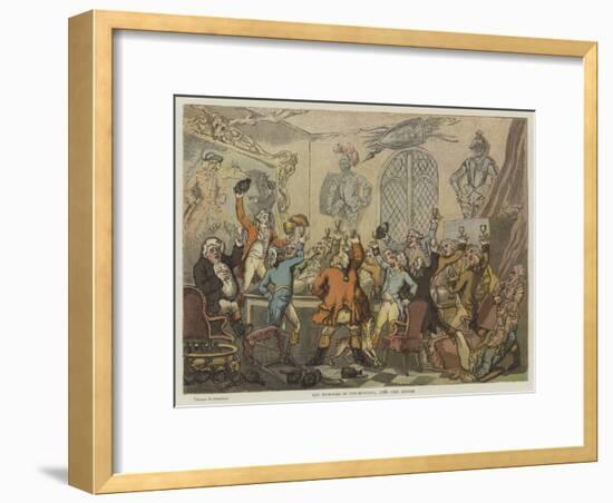 The Humours of Fox-Hunting, 1788, the Dinner-Thomas Rowlandson-Framed Giclee Print