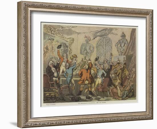 The Humours of Fox-Hunting, 1788, the Dinner-Thomas Rowlandson-Framed Giclee Print