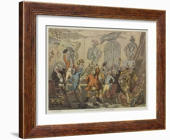 The Humours of Fox-Hunting, 1788, the Dinner-Thomas Rowlandson-Framed Giclee Print