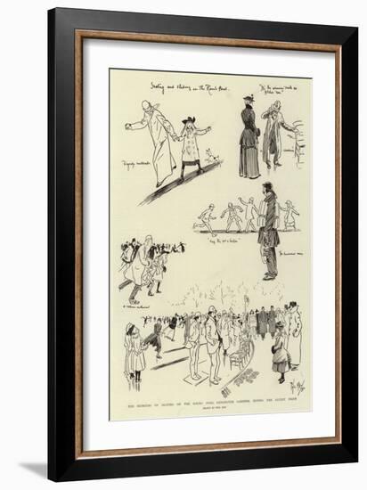 The Humours of Skating on the Round Pond, Kensington Gardens, During the Recent Frost-Phil May-Framed Giclee Print