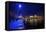 The Hungerford Pedestrian over the Thames in London, at Night-Richard Wright-Framed Premier Image Canvas