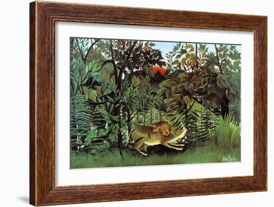 The Hungry Lion-Henri Rousseau-Framed Art Print