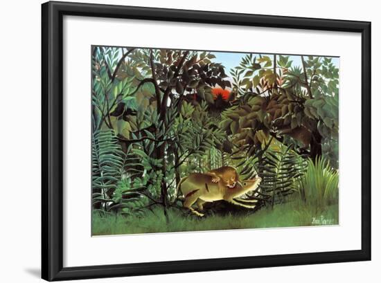 The Hungry Lion-Henri Rousseau-Framed Art Print