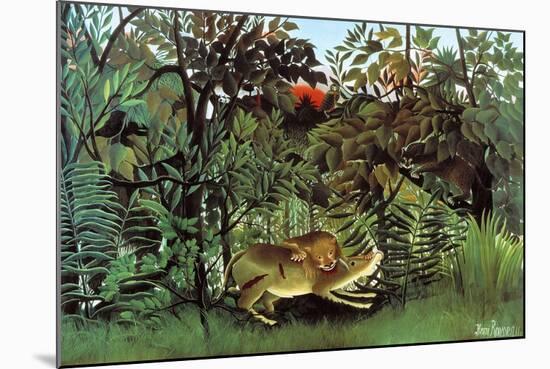 The Hungry Lion-Henri Rousseau-Mounted Art Print