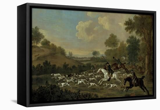 The Hunt in Full Cry, Breaking Cover-Francis Sartorius-Framed Premier Image Canvas