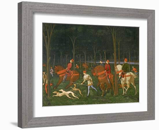 The Hunt in the Forest, C.1465-70 (Detail)-Paolo Uccello-Framed Giclee Print