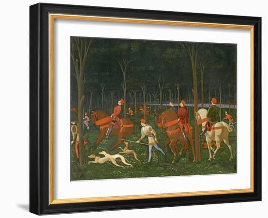 The Hunt in the Forest, C.1465-70 (Detail)-Paolo Uccello-Framed Giclee Print