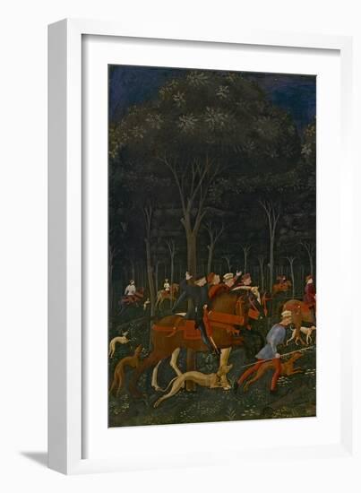 The Hunt in the Forest, C.1465-70 (Oil on Panel)-Paolo Uccello-Framed Giclee Print
