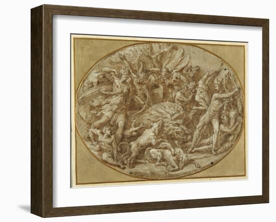 The Hunt of the Calydonian Boar-Perino Del Vaga-Framed Giclee Print