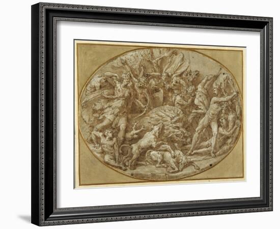 The Hunt of the Calydonian Boar-Perino Del Vaga-Framed Giclee Print