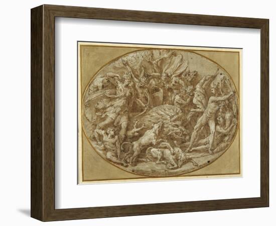 The Hunt of the Calydonian Boar-Perino Del Vaga-Framed Giclee Print