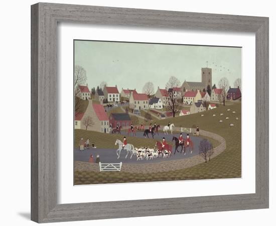 The Hunt Riding Through the Village, 1986-Vincent Haddelsey-Framed Giclee Print