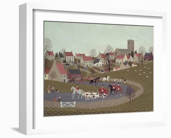 The Hunt Riding Through the Village, 1986-Vincent Haddelsey-Framed Giclee Print