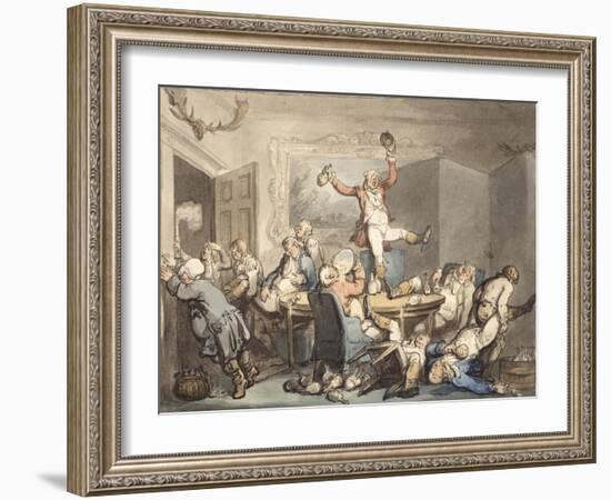 The Hunt Supper, England, 18th-19th Century-Thomas Rowlandson-Framed Giclee Print