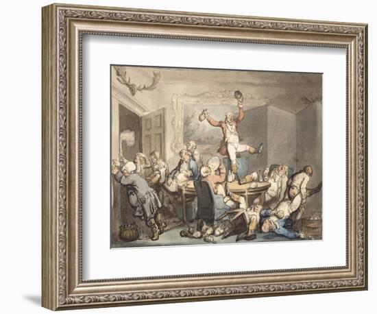 The Hunt Supper, England, 18th-19th Century-Thomas Rowlandson-Framed Giclee Print