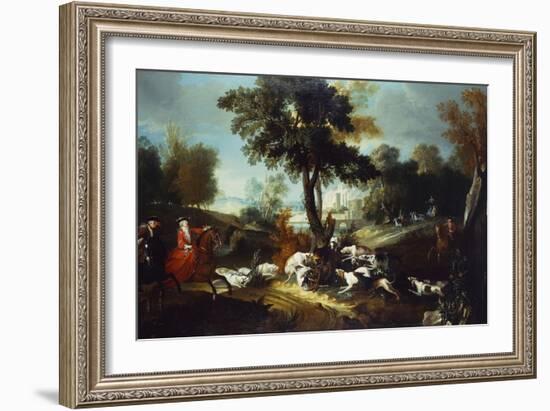 The Hunt with Wolf; La Chasse Au Loop-Jean Baptiste Oudry (Attr to)-Framed Giclee Print
