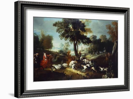 The Hunt with Wolf; La Chasse Au Loop-Jean Baptiste Oudry (Attr to)-Framed Giclee Print