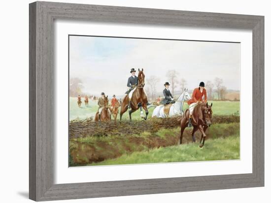 The Hunt-George Derville Rowlandson-Framed Giclee Print