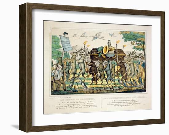 The Hunter's Procession, C.1850-French School-Framed Giclee Print