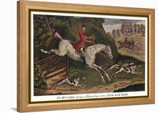 'The HUNTER taking a Flying Leap, over a Five-Bar Gate', c1740, (1922)-James Seymour-Framed Premier Image Canvas