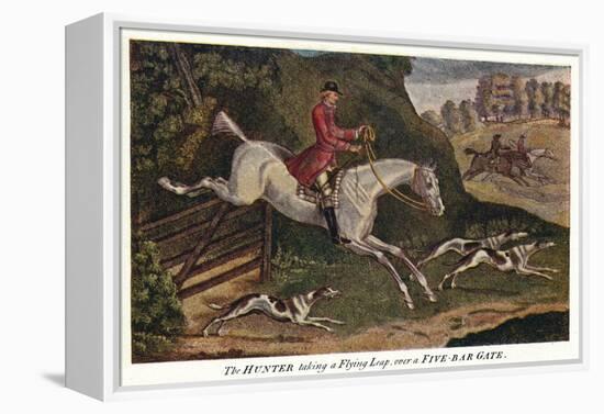 'The HUNTER taking a Flying Leap, over a Five-Bar Gate', c1740, (1922)-James Seymour-Framed Premier Image Canvas