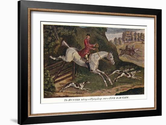 'The HUNTER taking a Flying Leap, over a Five-Bar Gate', c1740, (1922)-James Seymour-Framed Giclee Print