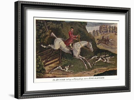 'The HUNTER taking a Flying Leap, over a Five-Bar Gate', c1740, (1922)-James Seymour-Framed Giclee Print