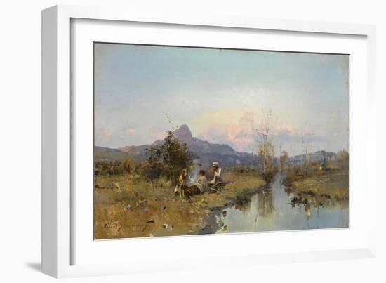 The Hunters at Rest-Sergei Ivanovich Vasilkovsky-Framed Giclee Print