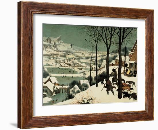 The Hunters in the Snow-Pieter Bruegel the Elder-Framed Giclee Print