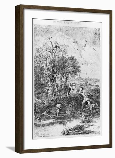 The Hunters Overtaken by Death, 1857-Rodolphe Bresdin-Framed Giclee Print