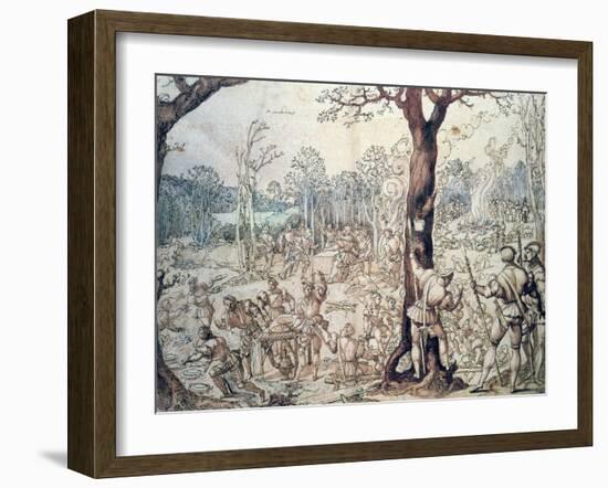 The Hunting Party, 16th Century-Bernaert Van Orley-Framed Premium Giclee Print