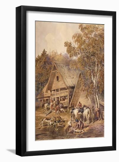 The Huntsmen, 1863-Pyotr Petrovich Sokolov-Framed Giclee Print