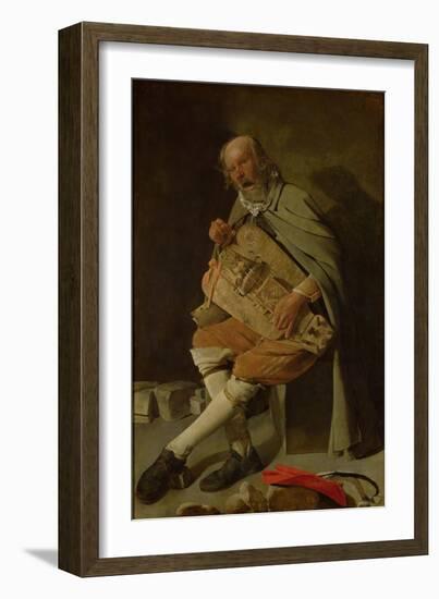 The Hurdy Gurdy Player, 1620s-Georges de La Tour-Framed Giclee Print