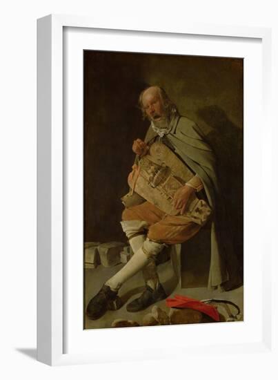 The Hurdy Gurdy Player, 1620s-Georges de La Tour-Framed Giclee Print