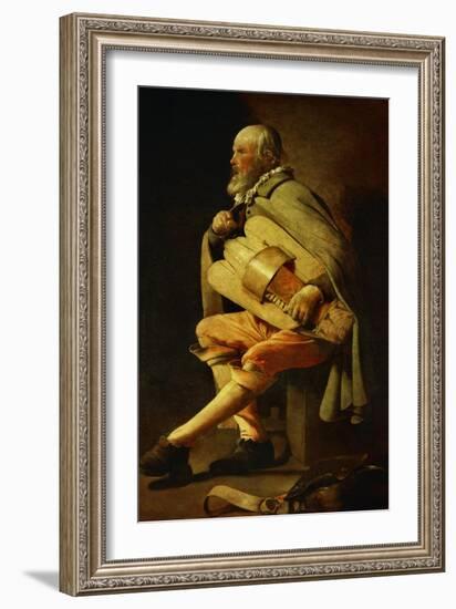 The Hurdy-Gurdy Player, circa 1638-1630-Georges de La Tour-Framed Giclee Print