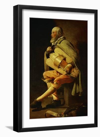 The Hurdy-Gurdy Player, circa 1638-1630-Georges de La Tour-Framed Giclee Print